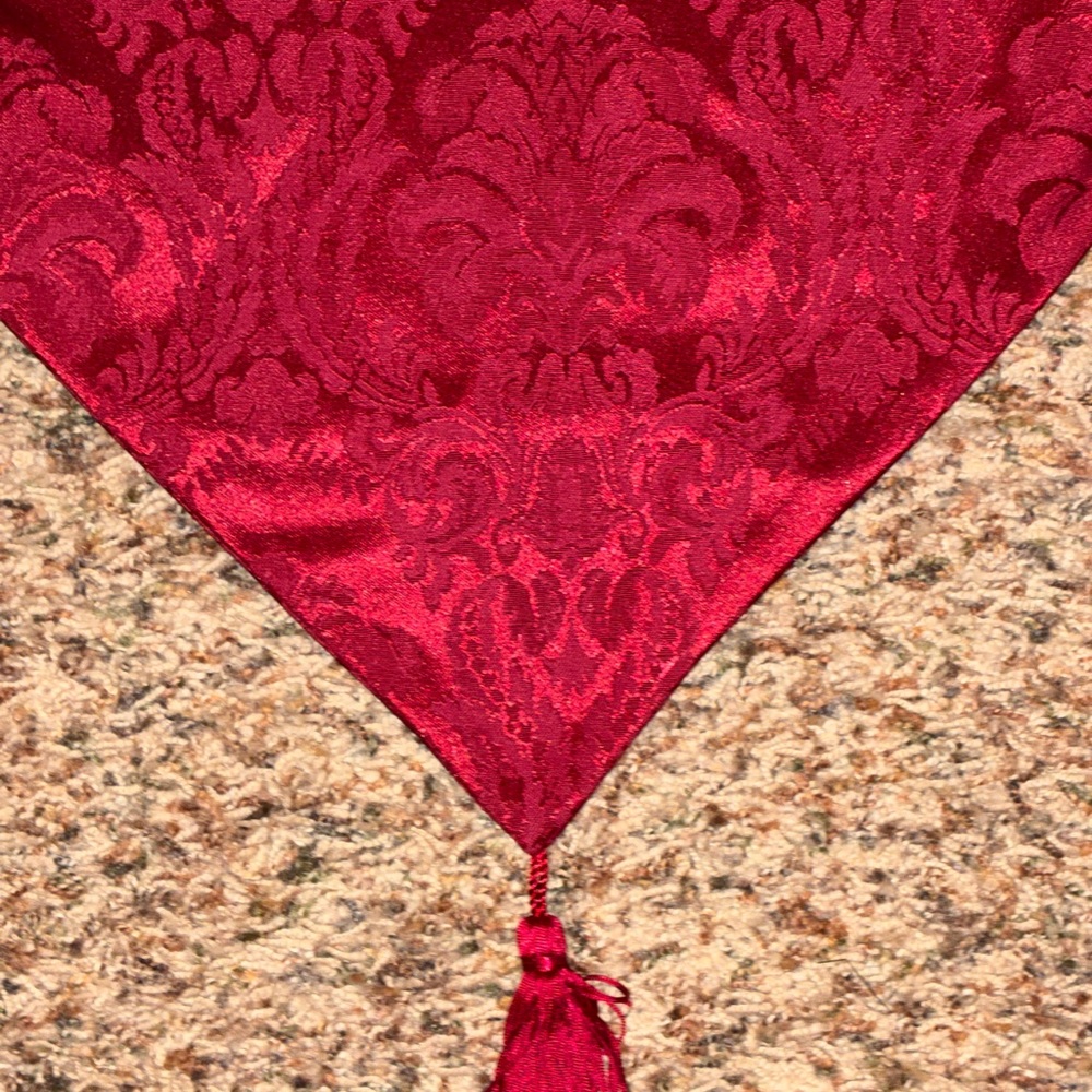 Elegant Red Table Runner. 84”L x 14”W